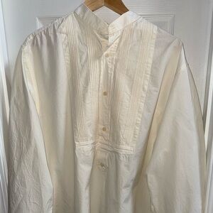 Wah Maker Frontier Western Collar Shirt Mens L Cotton Ivory Made USA Ranch Rodeo